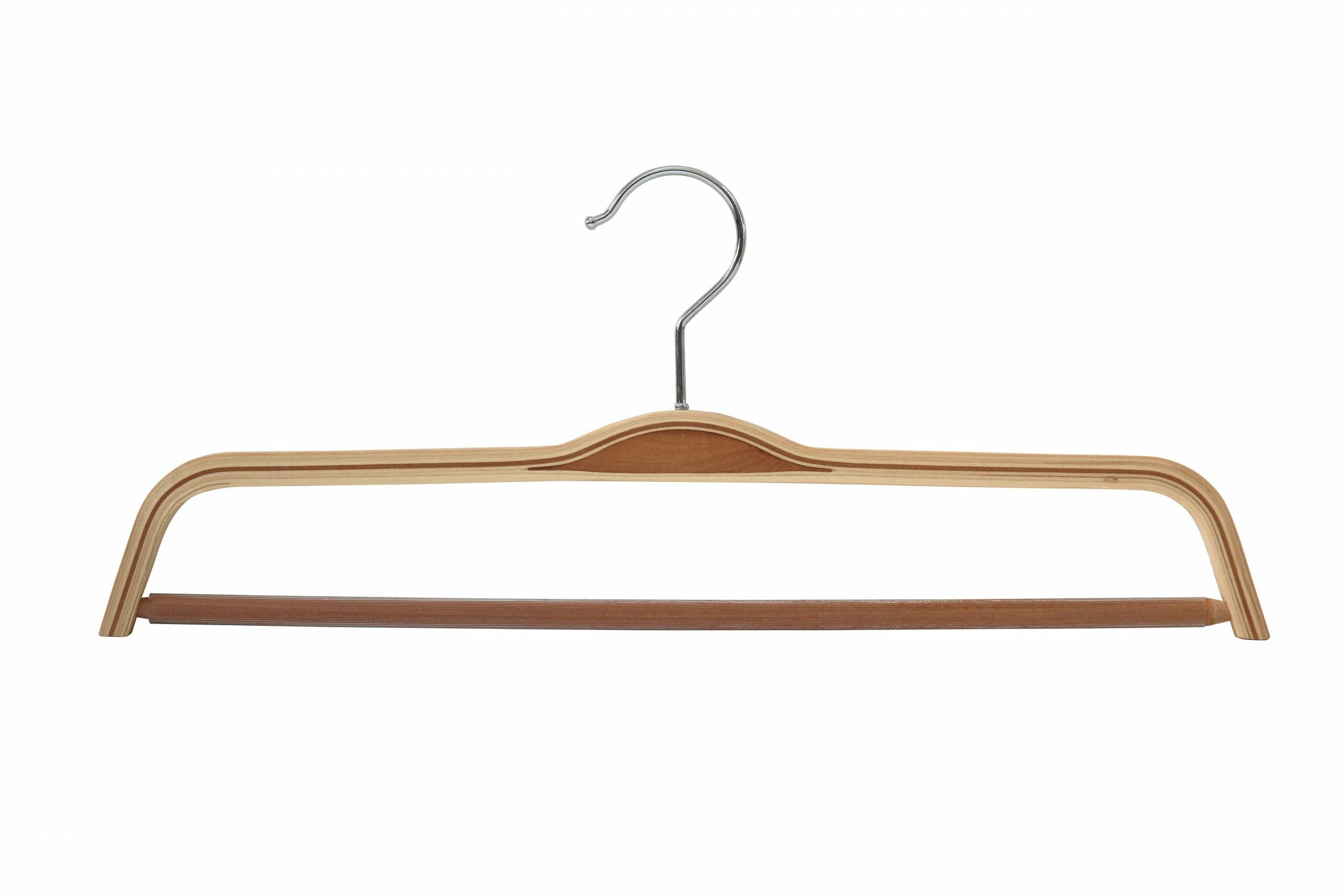 Cintre en bois avec barre pour pantalons pliés (PNBB) - Le Cintre
