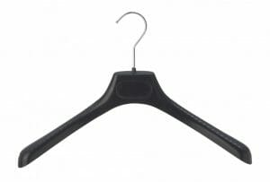 10 x Cintre Veste/Costume Plastique Velours Noir avec épaules Larges et Barre Le Géant du Cintre 45 cm 